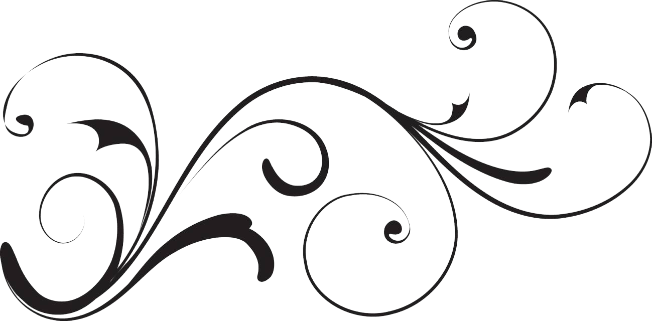 Black Swirl Floral Decoration Clipart