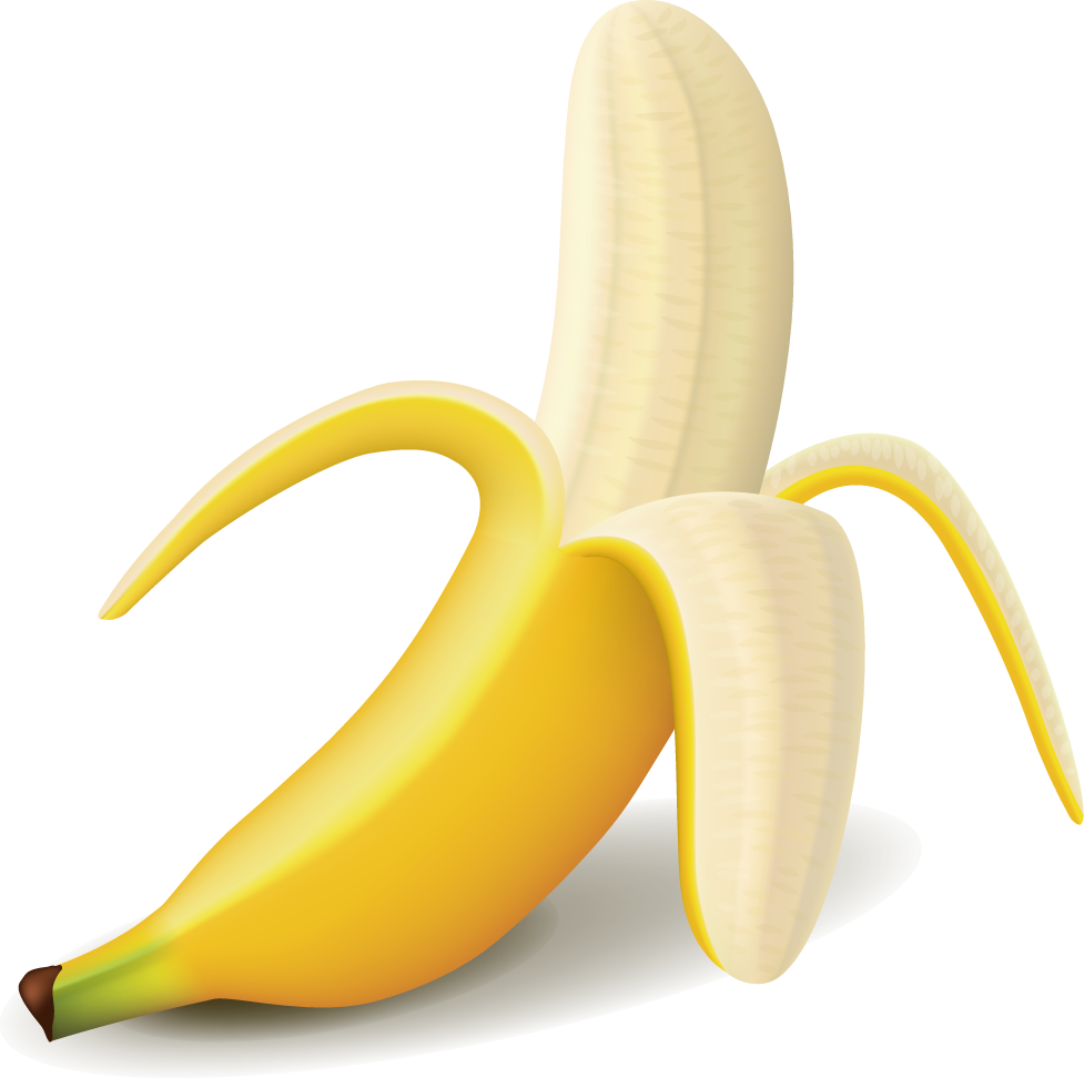 Realistic Peeled Banana Fruit Clipart