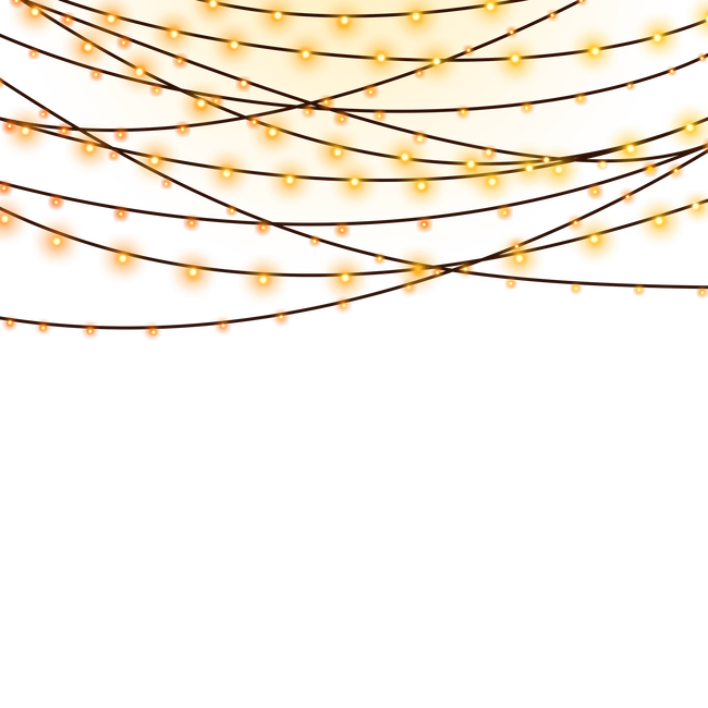 Glowing Yellow String Lights Decoration Clipart