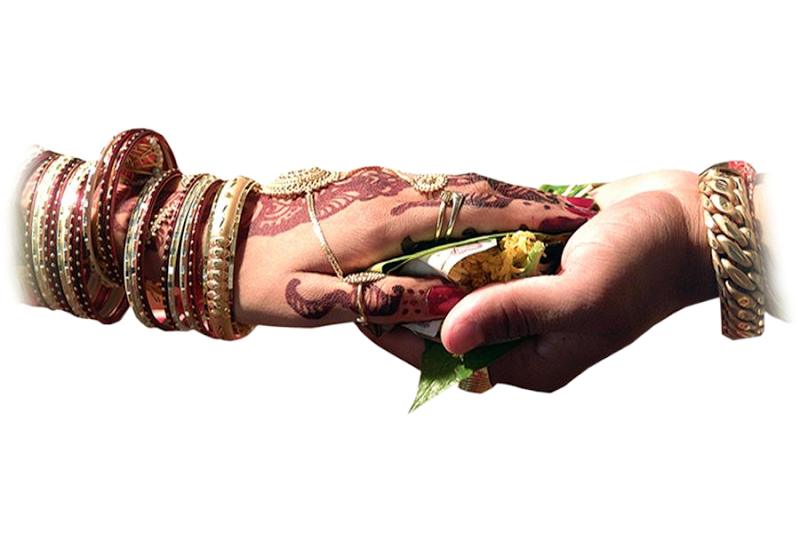 Bride and Groom Hands Holding Ritual Clipart
