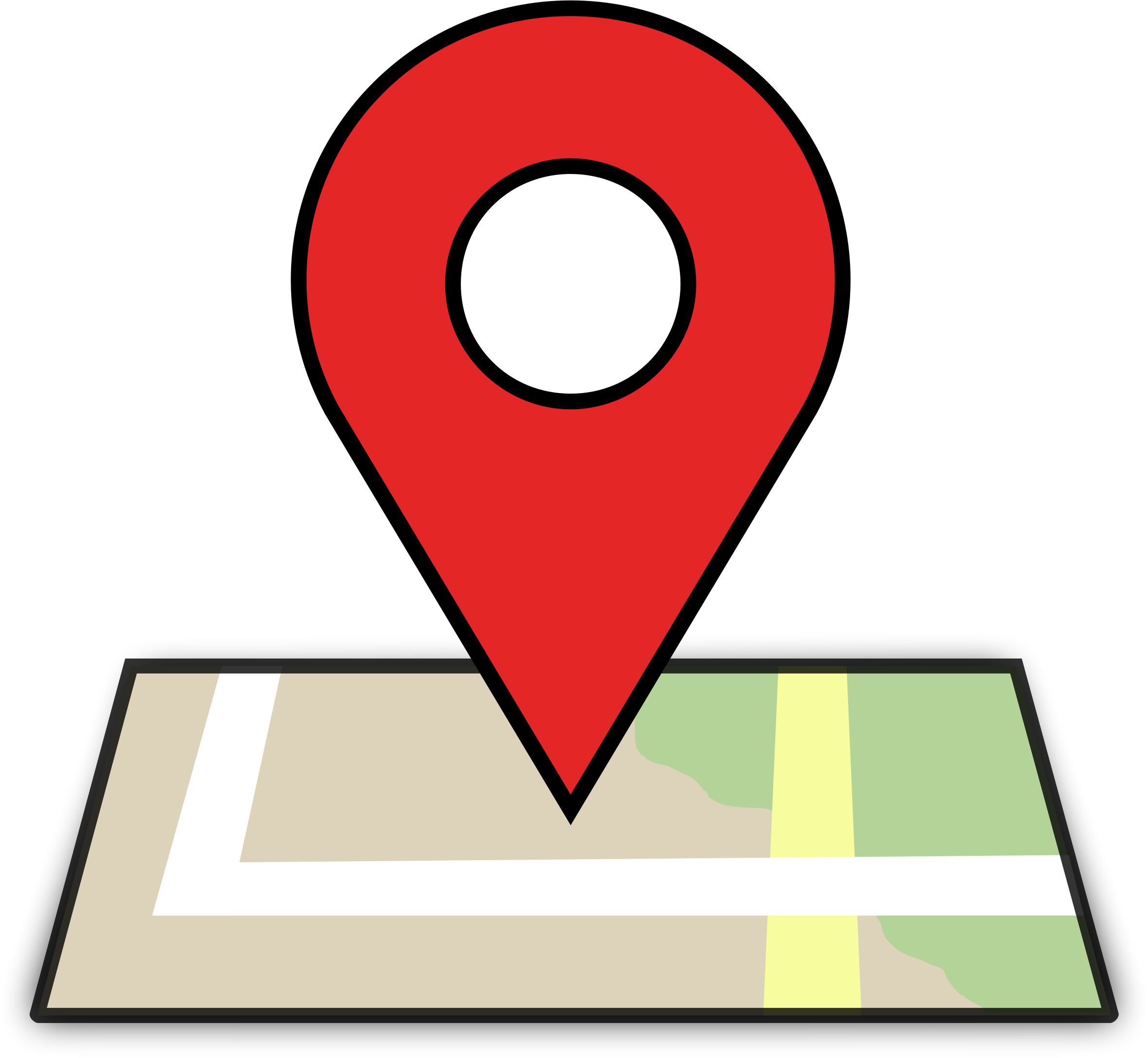 Red Location Pin On Folded Map Clipart