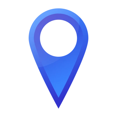 Blue Gradient 3D Map Pin Transparent Background