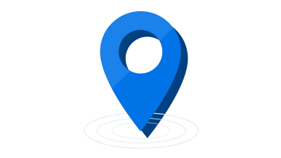 Blue Location Pin With Pulse Waves PNG