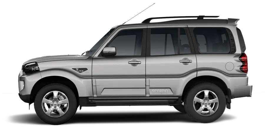 Mahindra Scorpio Silver SUV Side View Clipart