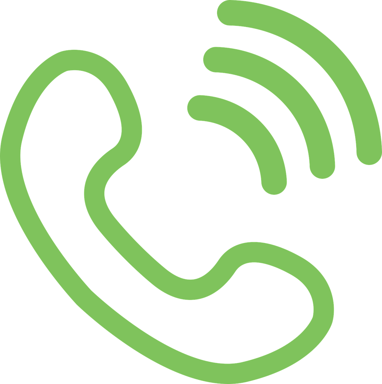 Green Phone Receiver With Signal Waves Free