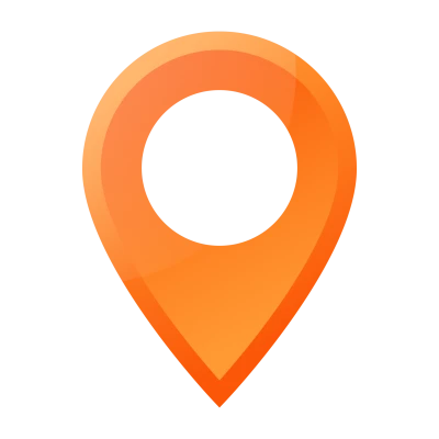 Orange Gradient Sharp Map Pin Transparent