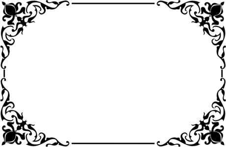 Ornate Black Floral Border Frame Free PNG