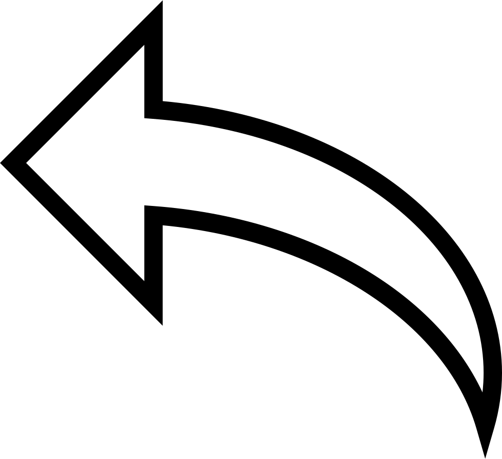 Curved Outline Arrow Left Down Free