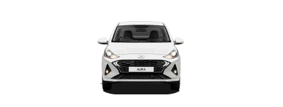 Hyundai Aura White Car Front View PNG