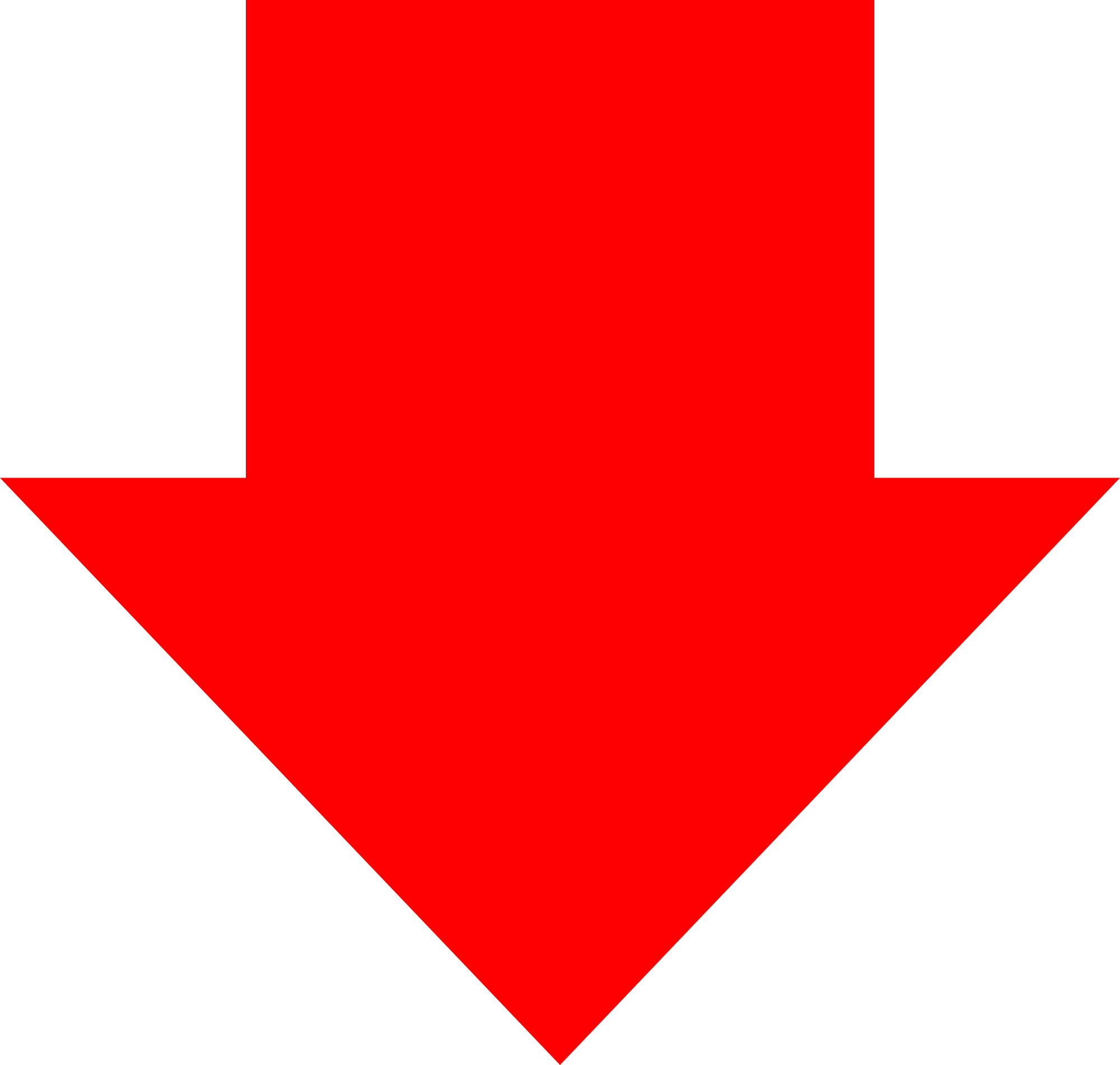 Red Arrow Pointing Down Solid Shape