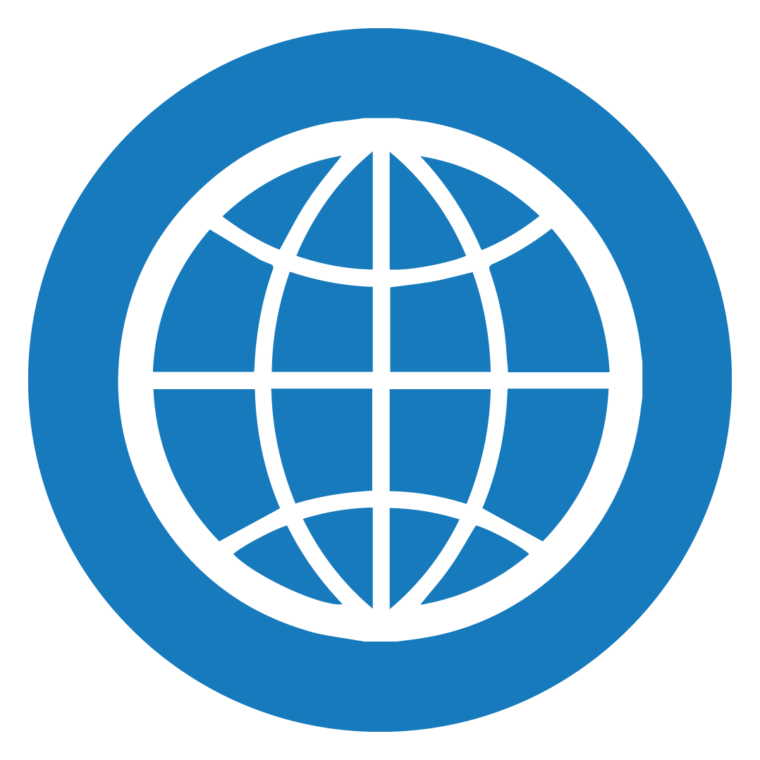 Globe Grid World Icon Blue Outline