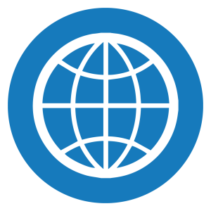 Globe Grid World Icon Blue Outline