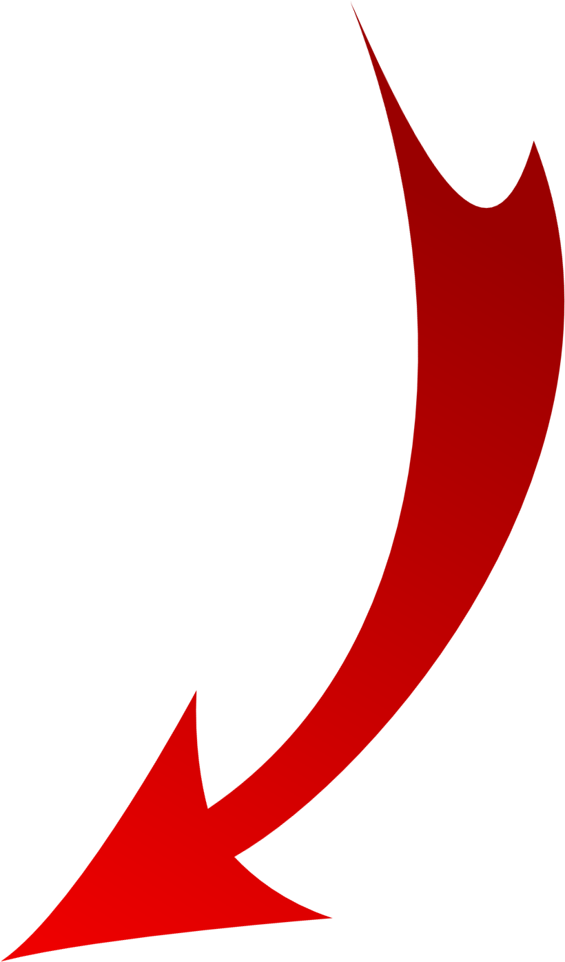 Red Curved Arrow Pointing Down Sharp