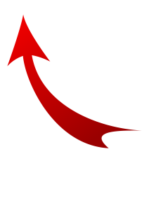 Red Curved Upward Arrow Free PNG