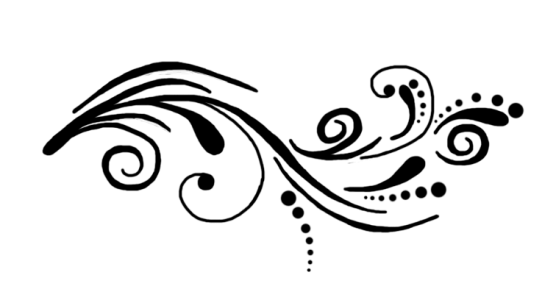Floral Swirl Design Element Free PNG