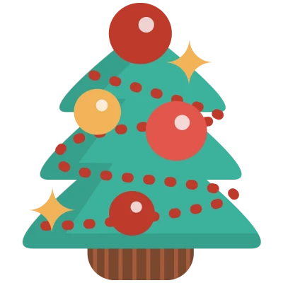 Christmas Tree Flat Vector Free PNG