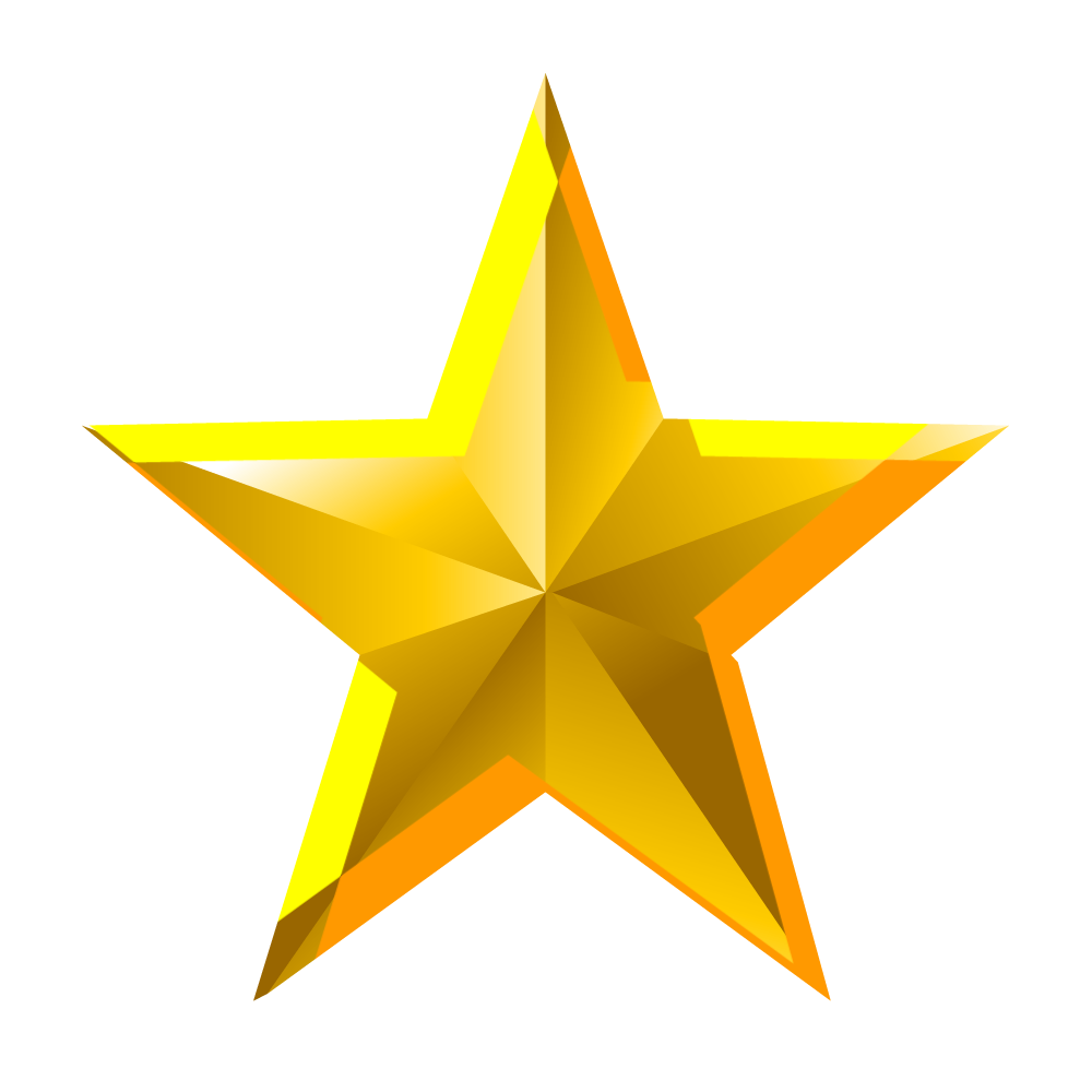 Gold Star 3D Clipart Free PNG