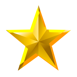 Gold Star 3D Clipart Free PNG