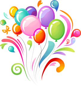 Colorful Birthday Balloons Bunch Free PNG