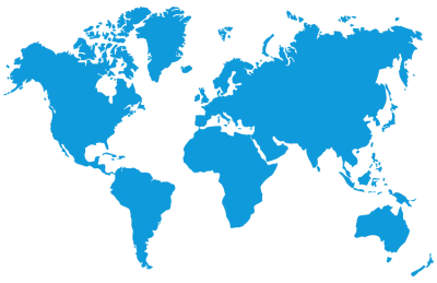 World Map Blue Flat PNG Image