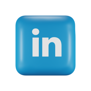 LinkedIn 3D Icon Blue Free PNG