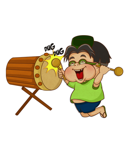 Cartoon Boy Playing Drum Clipart