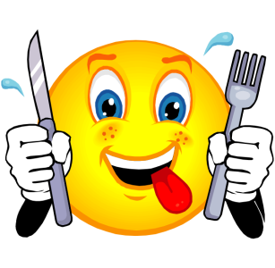 Hungry Face Emoji with Fork and Knife Free PNG
