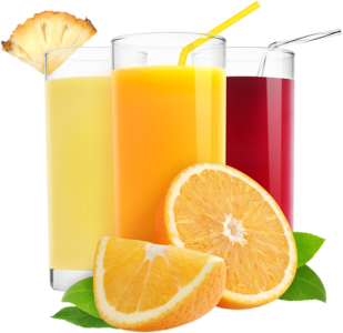 Glasses of Mixed Fruit Juice Free PNG
