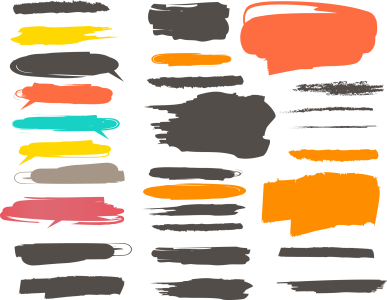 Colorful Paint Brush Strokes Clipart