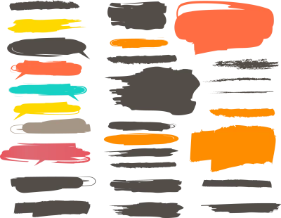Colorful Paint Brush Strokes Clipart