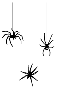 Hanging Spiders Halloween Clipart Free