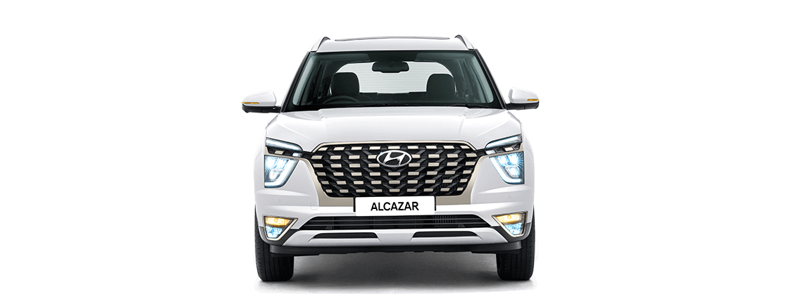 Hyundai Alcazar Front View White Free PNG