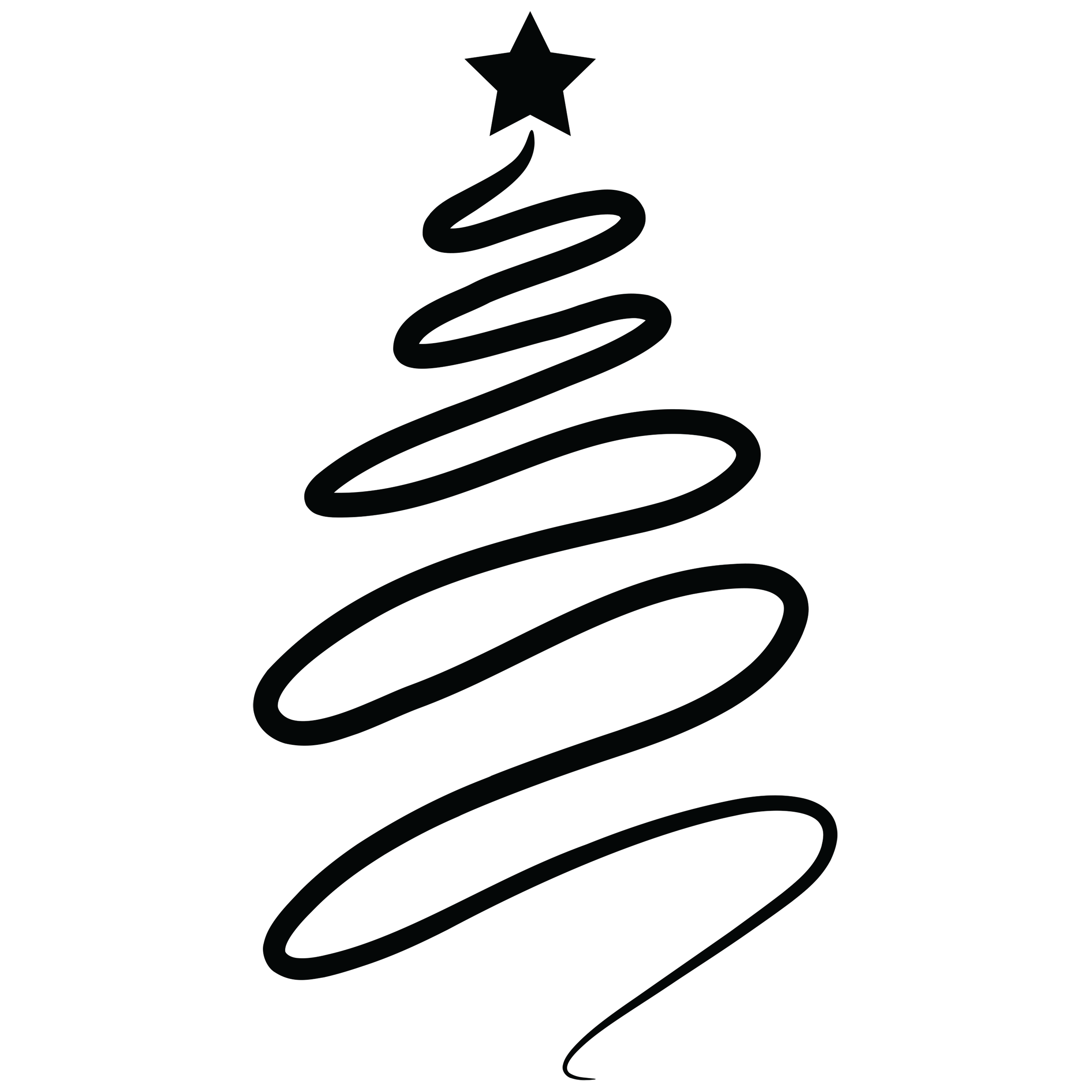 Abstract Christmas Tree Line Art Free PNG