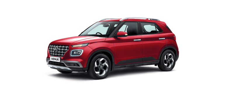 Hyundai Venue Red Angle View Free PNG