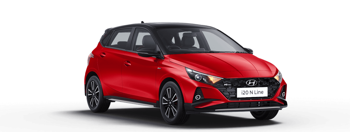Hyundai i20 N Line Fiery Red Car PNG