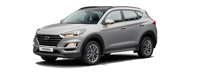 Hyundai Tucson Silver Side View PNG Transparent