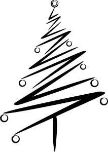 Abstract Black Scribble Christmas Tree PNG