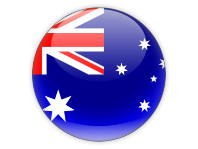 Glossy Round Australia Flag Button PNG