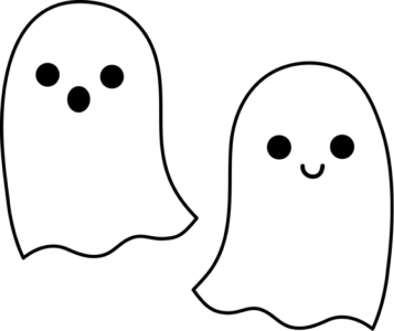 Cute Halloween Ghosts Duo Clipart PNG