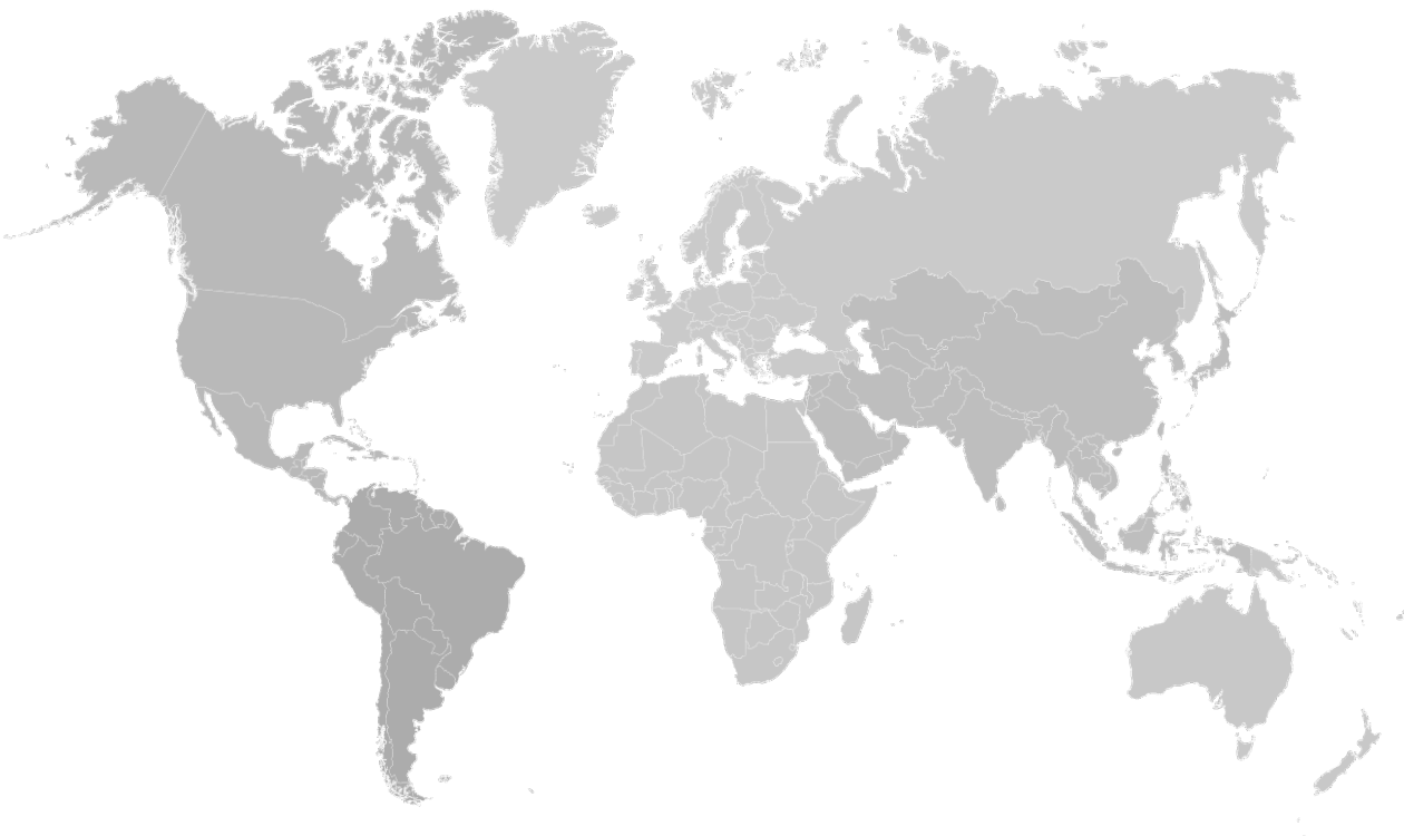Grey World Map Silhouette High Res PNG