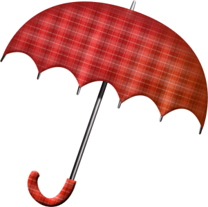 Red Plaid Pattern Open Umbrella PNG