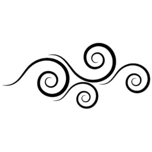 Black Swirly Wind Gust Ornament PNG
