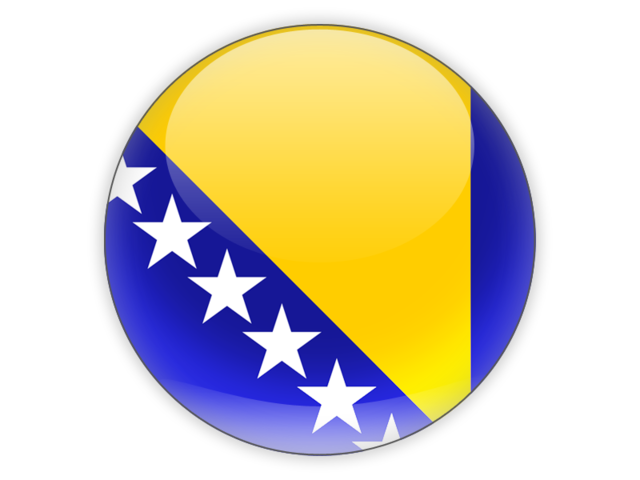 Bosnia and Herzegovina Flag Button PNG