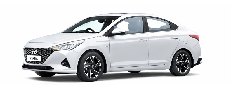 Hyundai Verna White Side View PNG