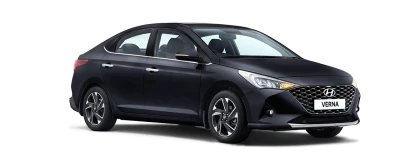 Hyundai Verna Black Front View Free PNG