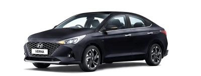 Hyundai Verna Black Side Profile PNG