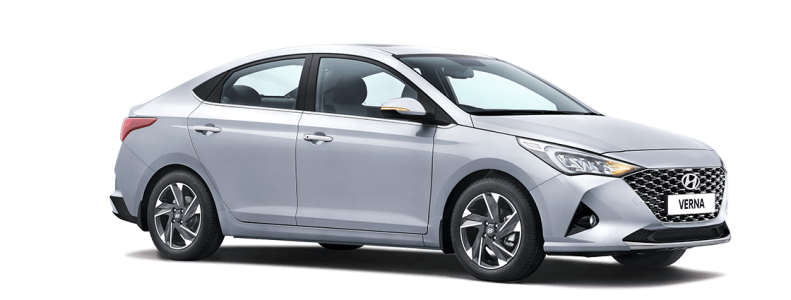Hyundai Verna Silver Side View PNG
