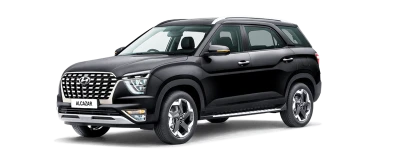 Hyundai Alcazar Black Front Angle PNG
