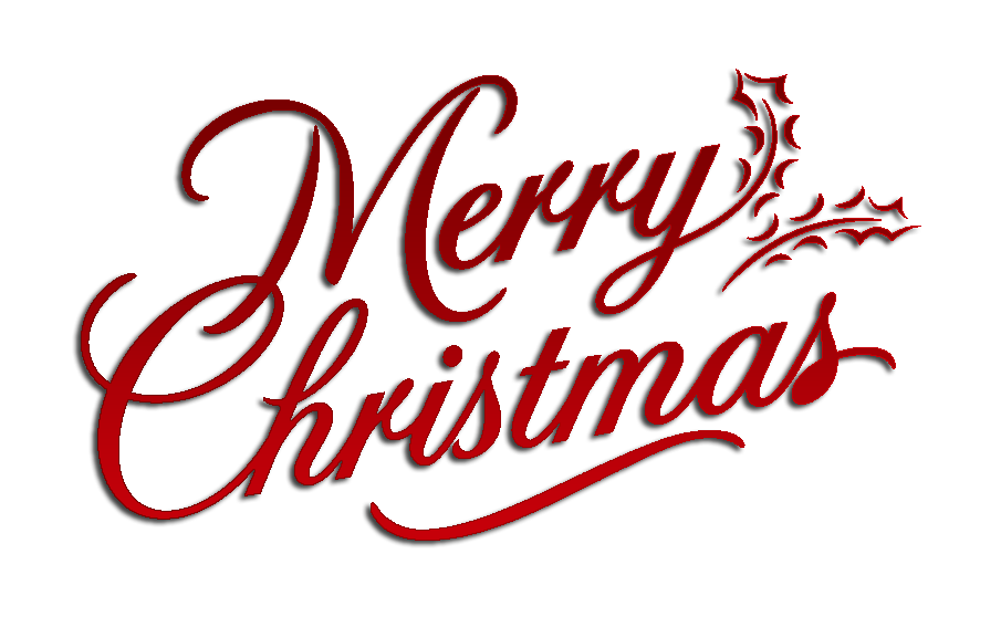 Merry Christmas Red Typography Clipart