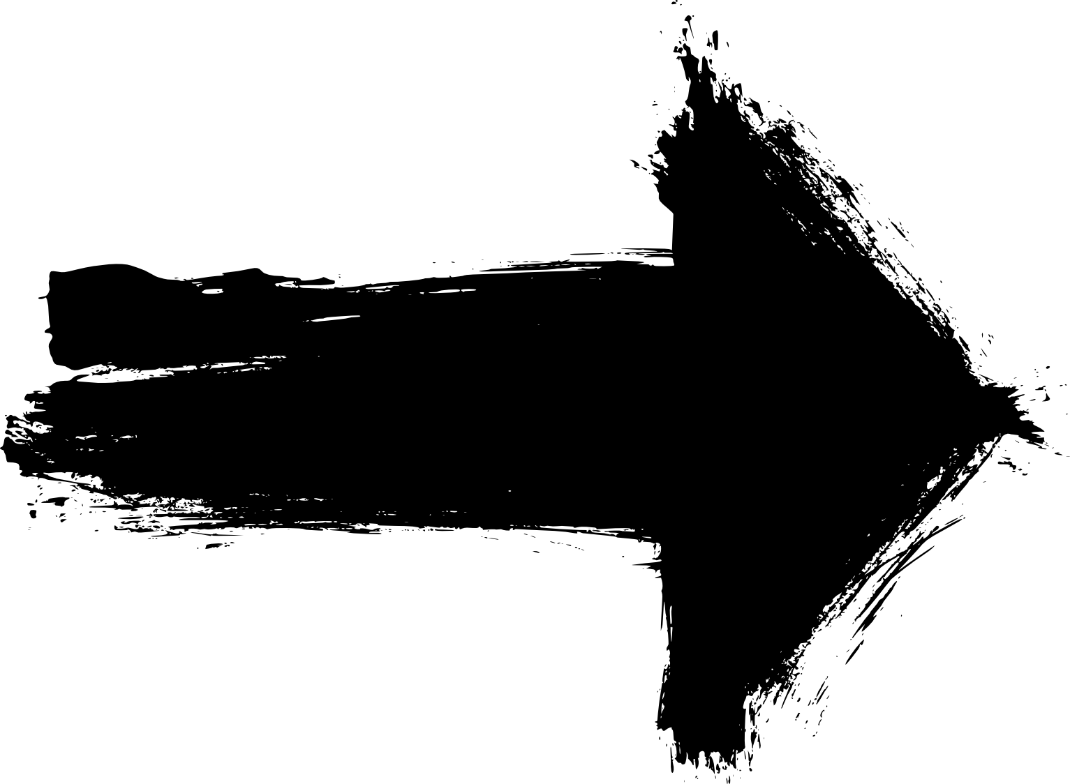 Black Grunge Paint Brush Arrow PNG